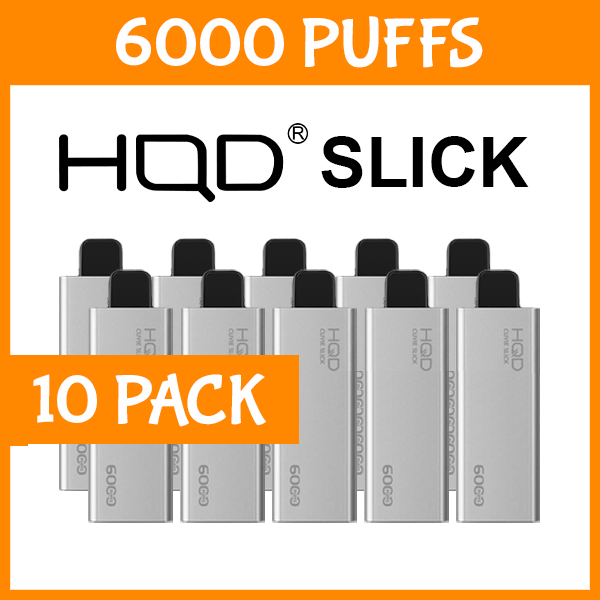 HQD Slick disposable vape 10-pack, assorted flavours, bundle deal