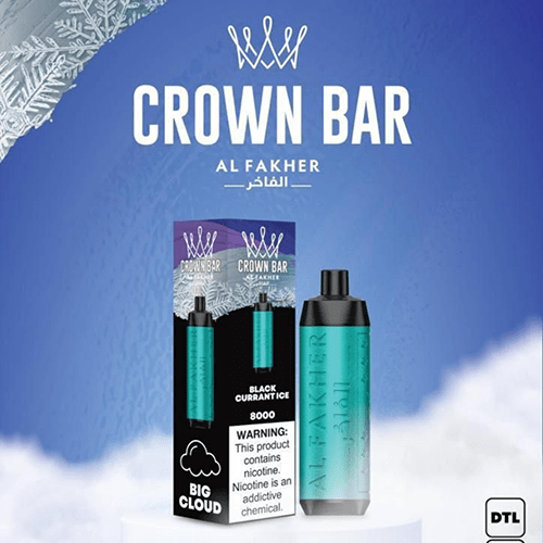Al Fakher Crown Bar 8000, Blackcurrant Ice, genuine Al Fakher stock
