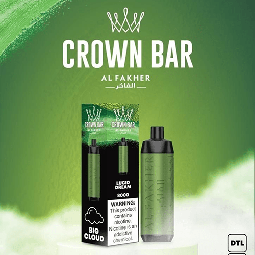Al Fakher Crown Bar 8000, Lucid Dream, genuine Al Fakher stock