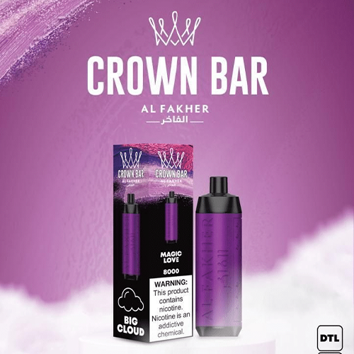 Al Fakher Crown Bar 8000, Magic Love, genuine Al Fakher stock