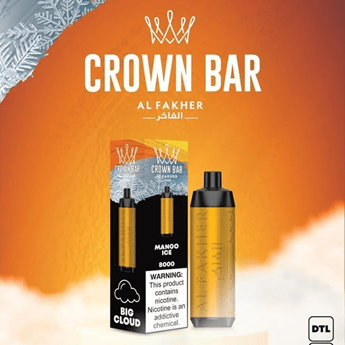 Al Fakher Crown Bar 8000, Mango Freeze, genuine Al Fakher stock