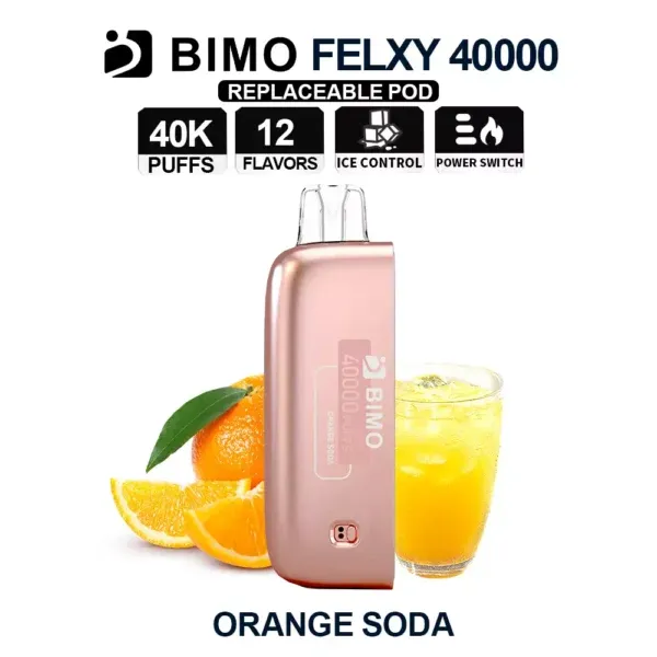 BIMO Felxy 40000 Pod, Orange Soda, genuine BIMO stock