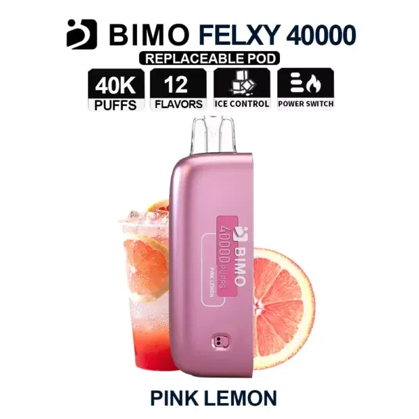 BIMO Felxy 40000 Pod, Pink Lemon, genuine BIMO stock