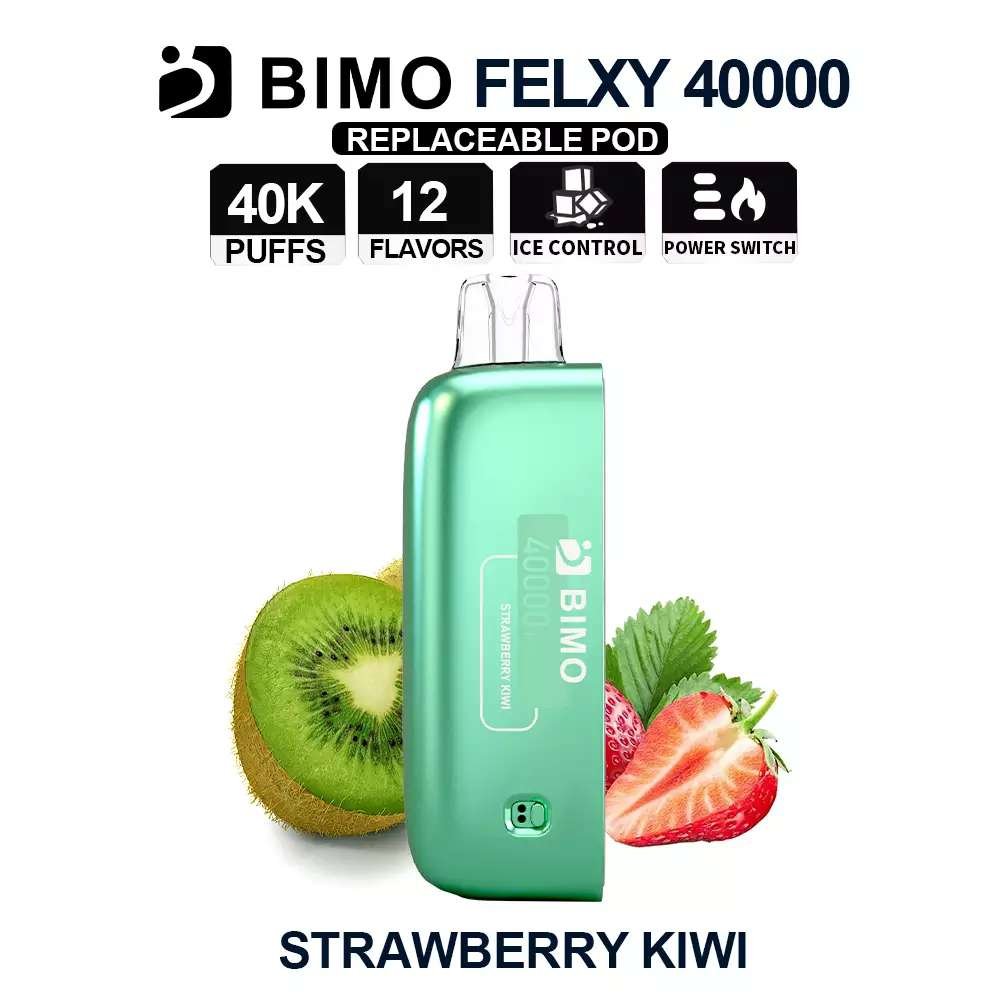 BIMO Felxy 40000 Pod, Strawberry Kiwi, genuine BIMO stock