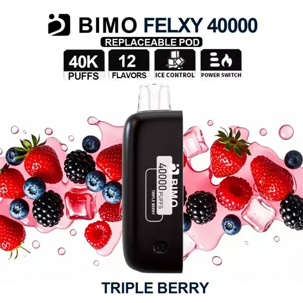 BIMO Felxy 40000 Pod, Triple Berry, genuine BIMO stock
