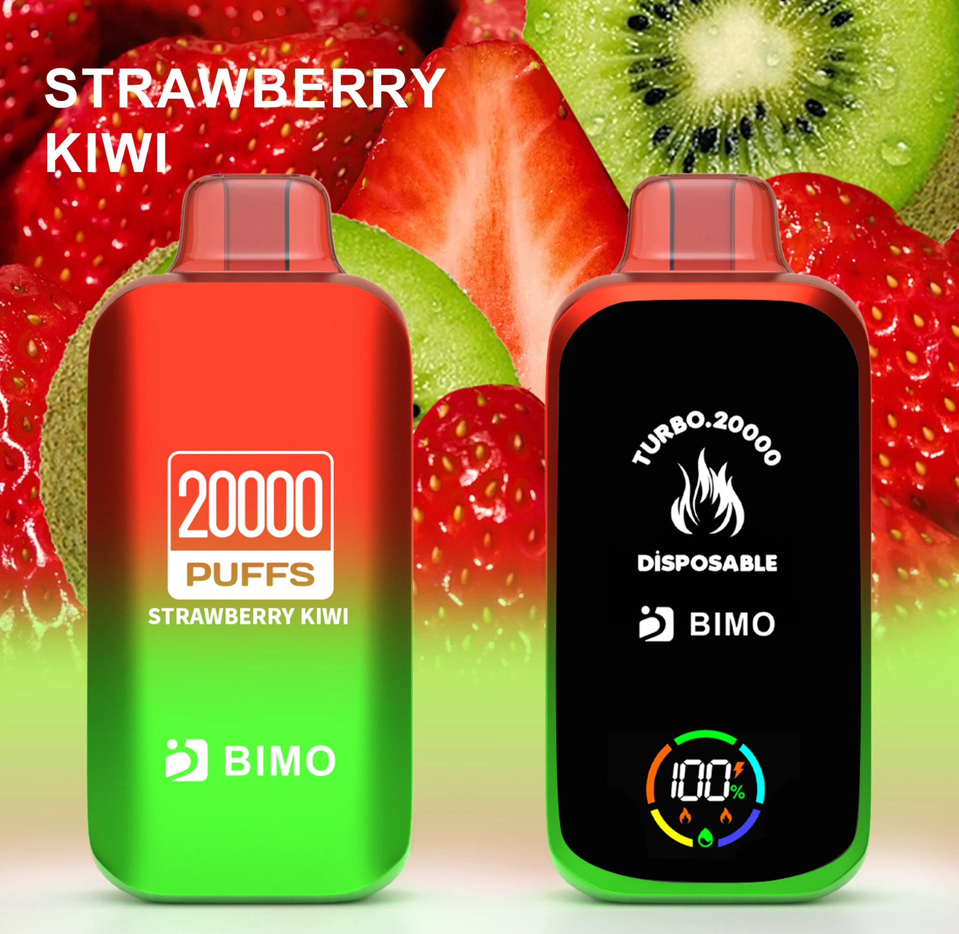 BIMO Turbo 20000, Strawberry Kiwi, genuine BIMO stock