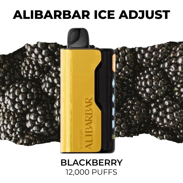 Alibarbar Ice Adjust 12000 disposable vape, Blackberry flavour, 12,000 puffs