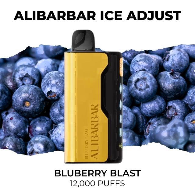 Alibarbar Ice Adjust 12000 disposable vape, Bluberry Blast flavour, 12,000 puffs