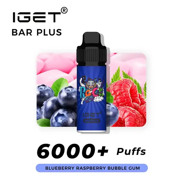 Blueberry Raspberry Bubble Gum – IGET Bar Plus 6000 Puffs Australia