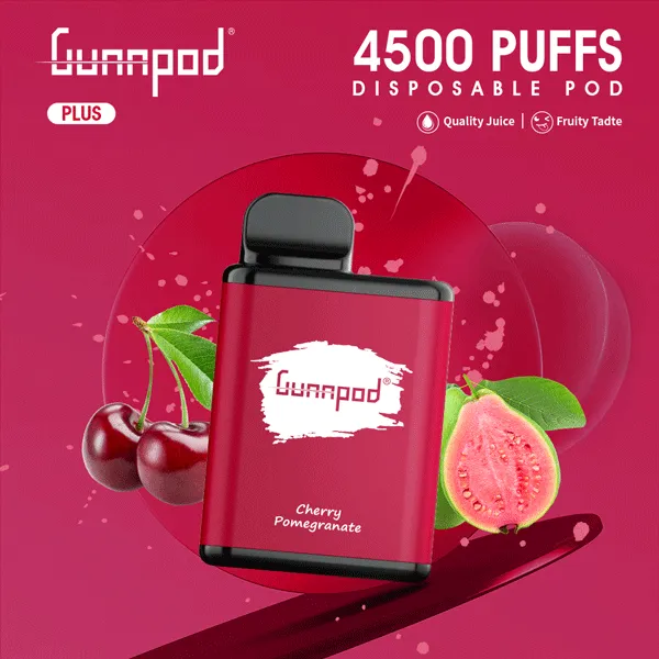 Gunnpod Plus 4500, Cherry Pomegranate Ice, genuine Gunnpod stock