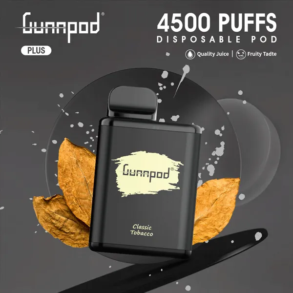 Gunnpod Plus 4500, Classic Tobacco, genuine Gunnpod stock