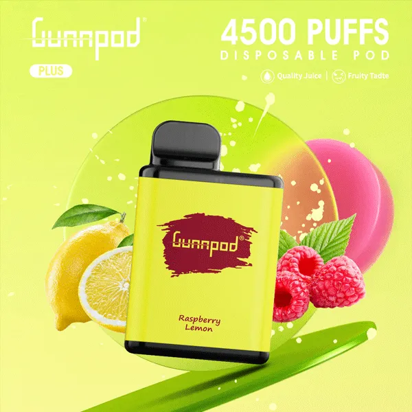 Gunnpod Plus 4500, Raspberry Lemon, genuine Gunnpod stock
