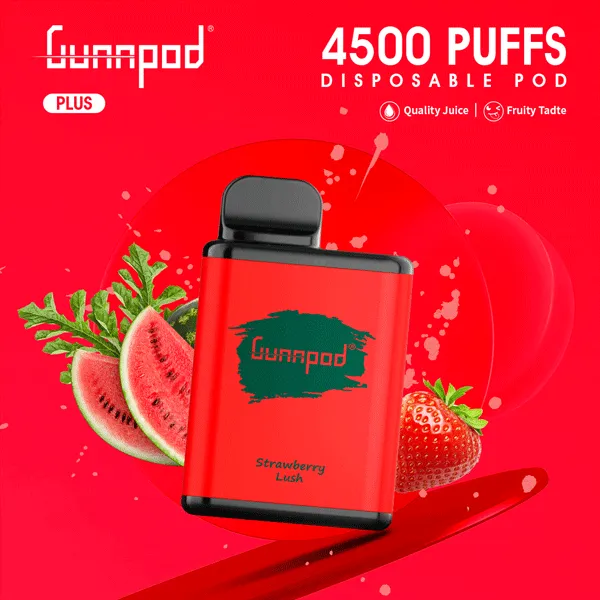 Gunnpod Plus 4500, Strawberry Lush, genuine Gunnpod stock