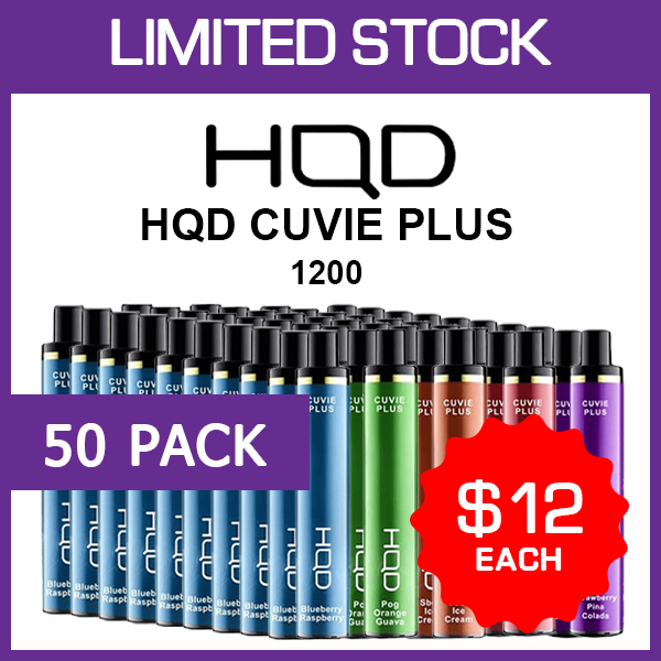 HQD Cuvie Plus (50-Pack), assorted flavours, genuine HQD stock