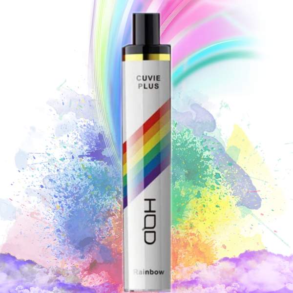 Multicoloured HQD Cuvie Plus 1200 disposable vape in Rainbow flavour
