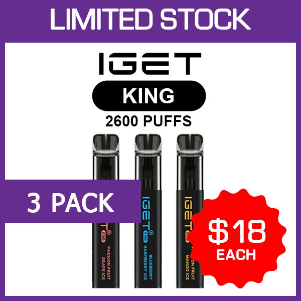 IGET King 2600 (3-Pack), genuine IGET stock