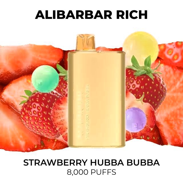 Alibarbar Rich 8000, Strawberry Hubba Bubba