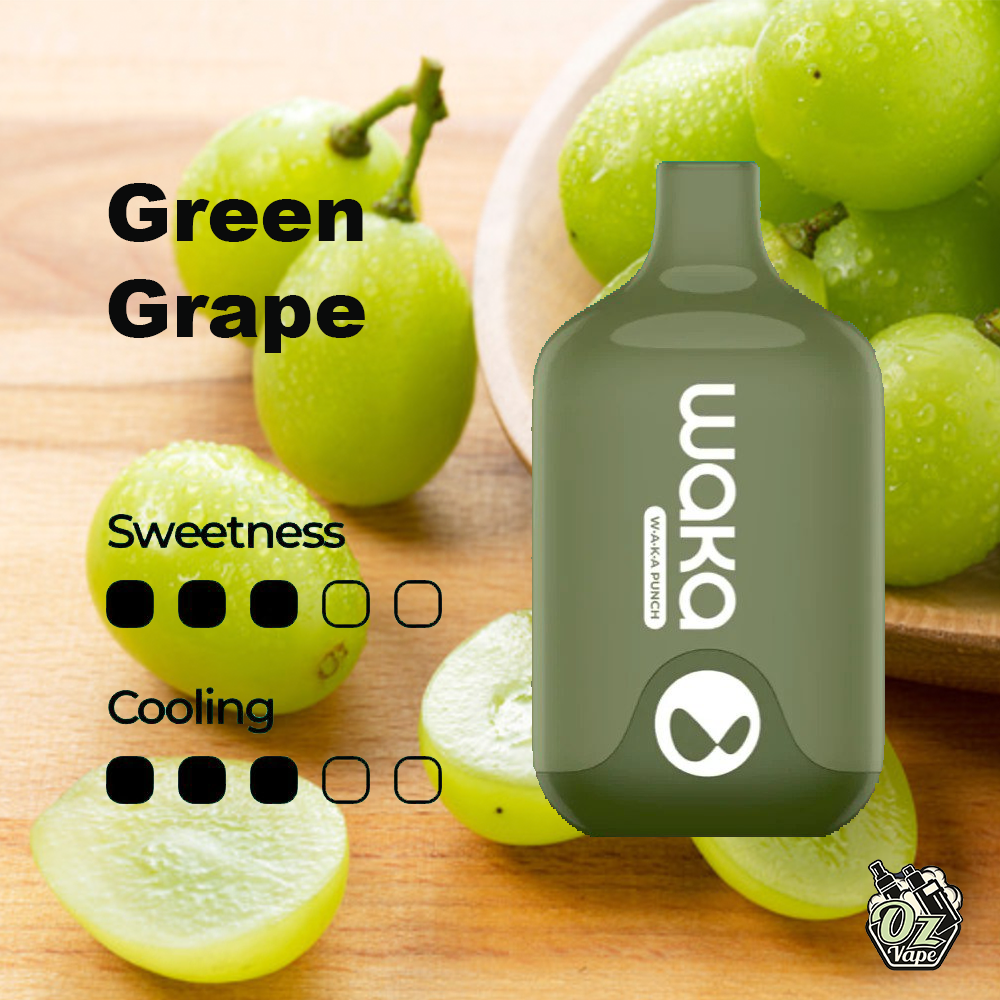Waka Smash 6000 puff disposable vape in Green Grape